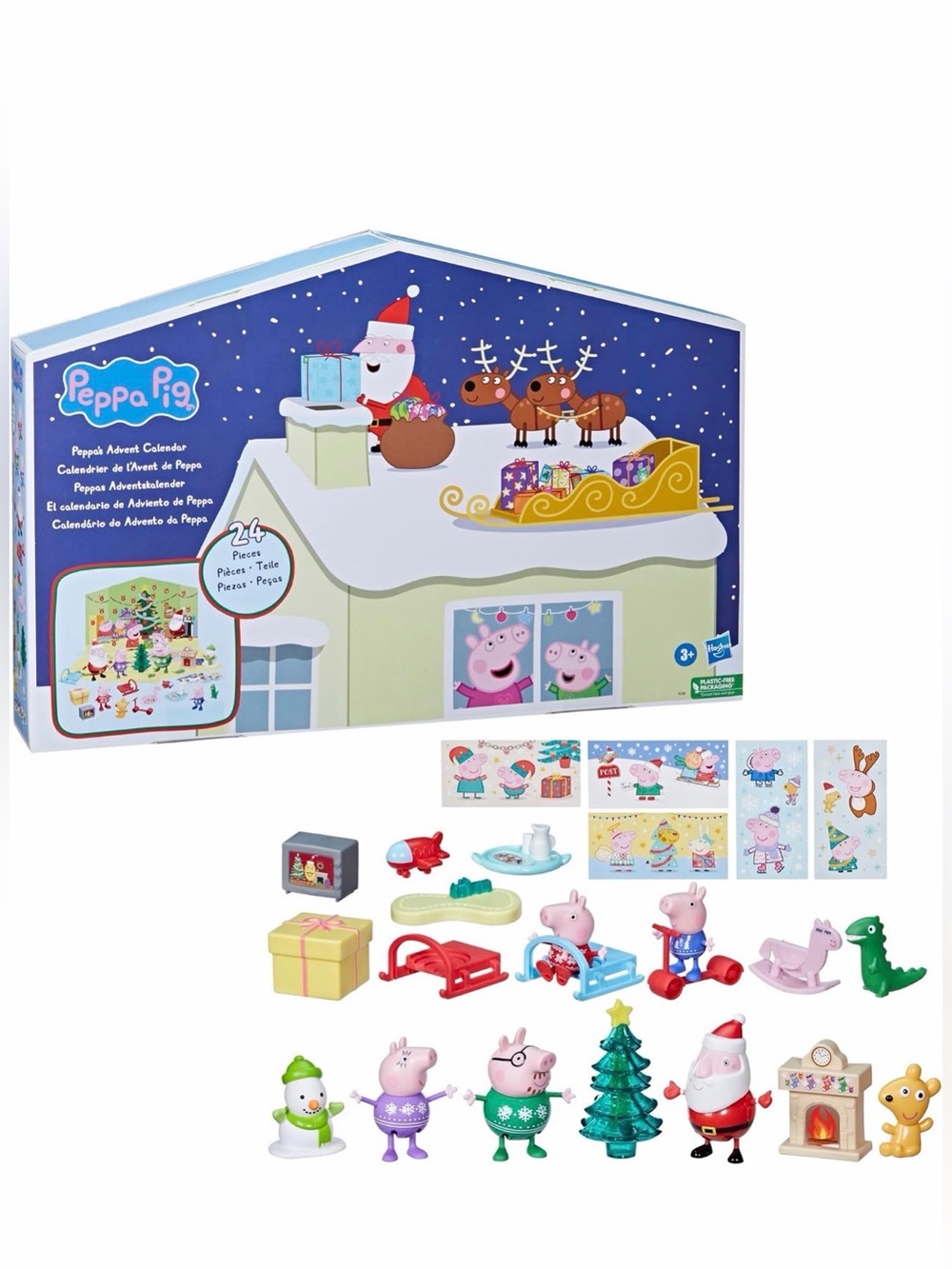 Peppa Pig Advent Calendar with 24 Surprise Toys and Stickers Including 5 Peppa P